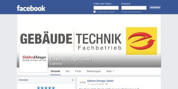 Screenshot von der Facebook-Seite (Kopf) © Elektro Ehinger GmbH